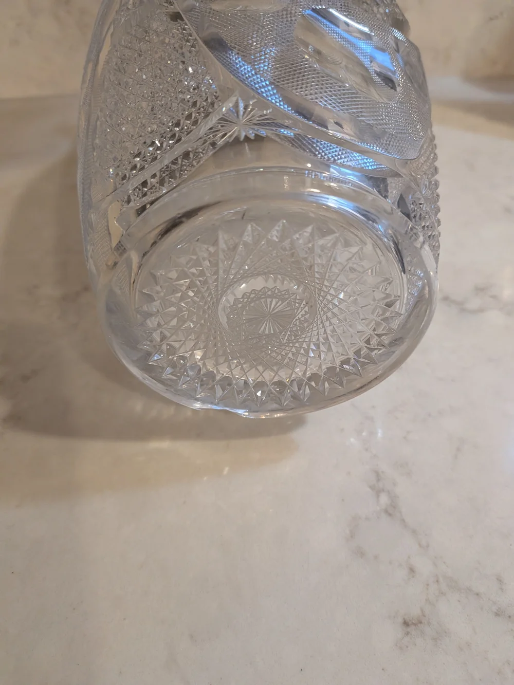 Antique 1900s American Brilliant Period Cut Glass Crystal Vase